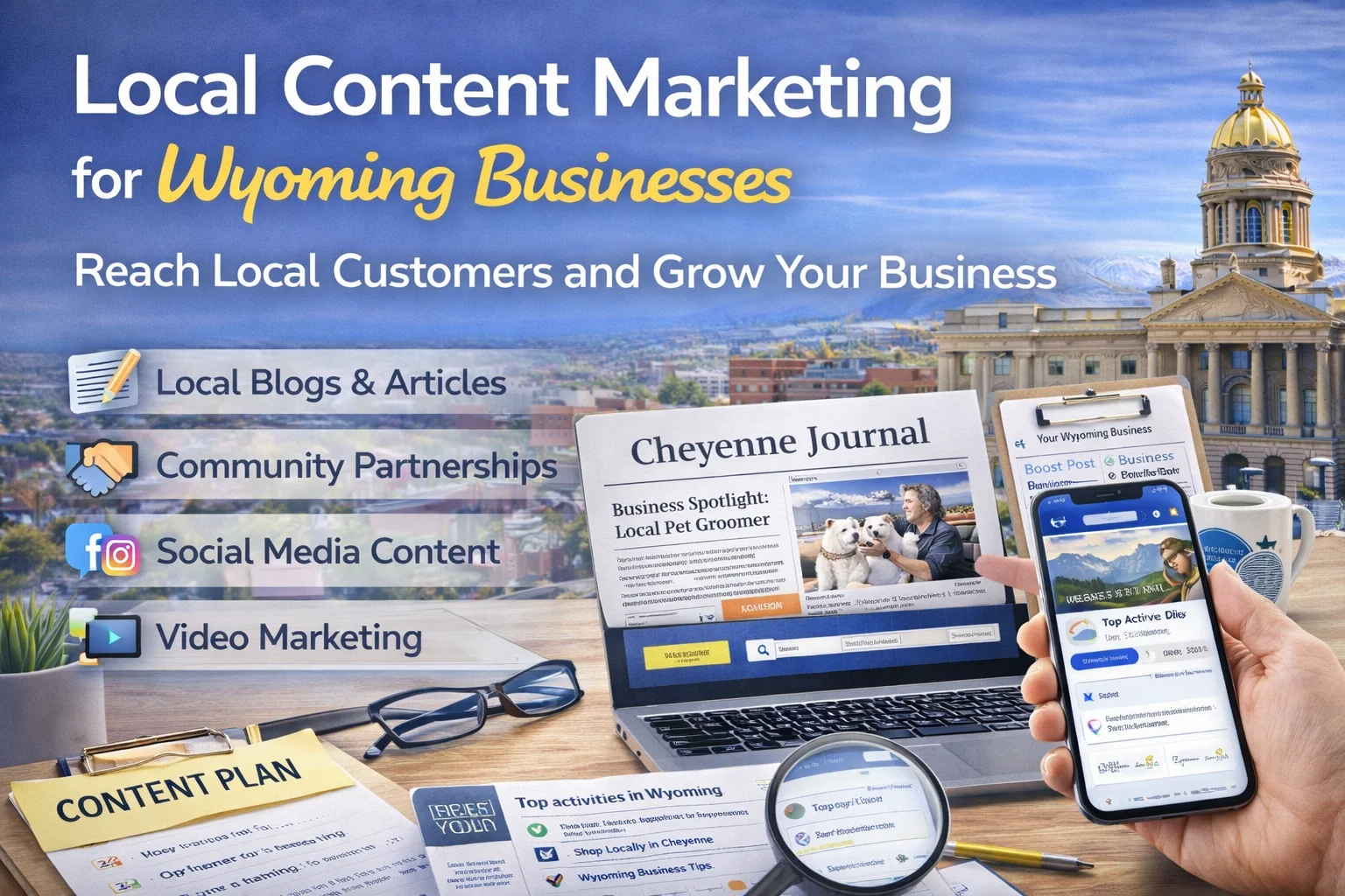 Local content marketing for Wyoming businesses to generate leads